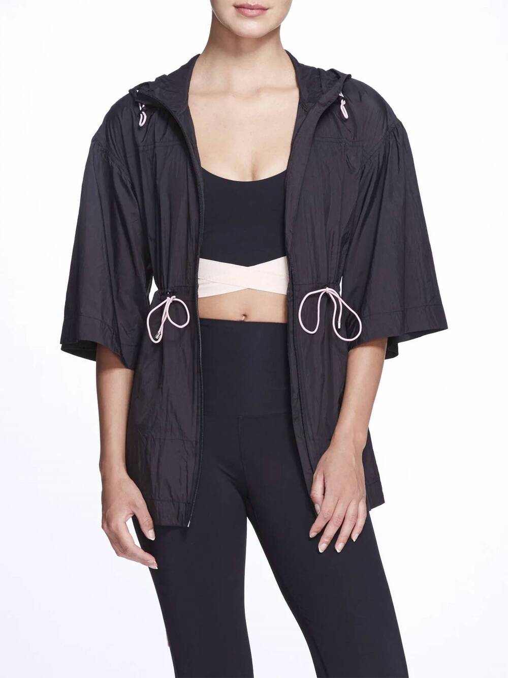 NEW MARCHESA ATHLEISURE naomi jacket in black
